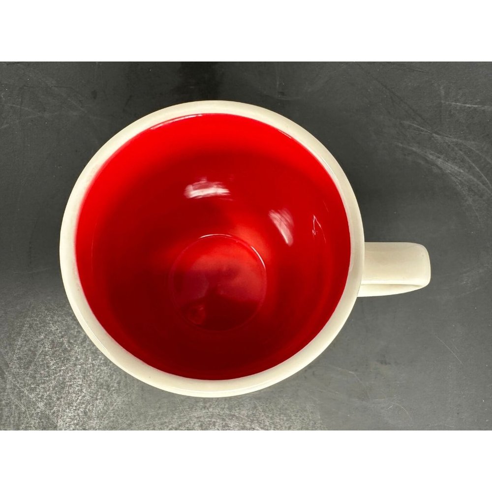 RAE DUNN CHEER White Coffee Mug Typewriter Font Red Interior 20 oz Christmas - Picture 5 of 7